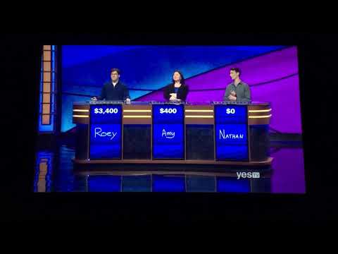 Jeopardy, Roey Hadar Day 2 - Roey BETS IT ALL on 1st Daily Double (7/18/19)