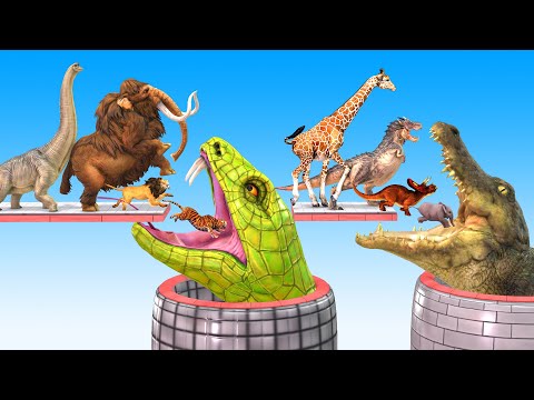 Dinosaurs vs Animals Who Will Win the Reptiles Hole Battle? Animal Revolt Battle Simulator