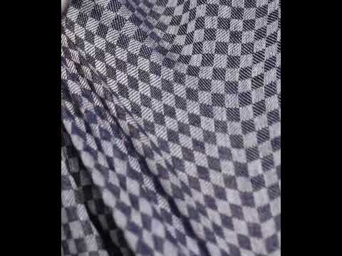 Check White & Navy Twill Pure Cotton 100 GSM Handwoven Fabric — video