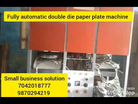 Fully Automatic Double Die Paper Plate Thali Making Machine