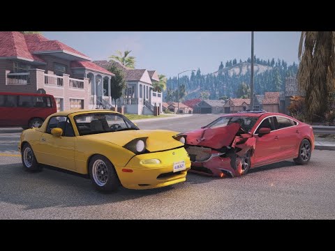 Realistic Intersection Crashes at intersections and hilly terrain!- BeamNG DRIVE | BeamNG accidents