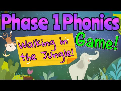 PHASE 1 PHONICS GAME | WALKING IN THE JUNGLE | Hearing Initial Sounds #phase1phonics