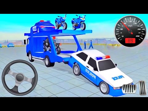 US Police Cars Transport Truck - Police Car Transport Cargo Plane Simulator - Android Gameplay 2025