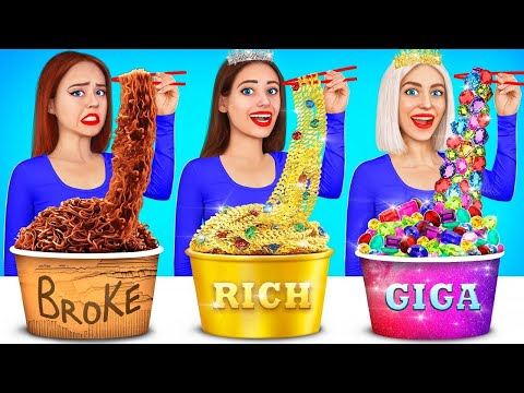 Rich vs Poor vs Giga Rich | Food Challenge & Chocolate Party by RATATA BOOM