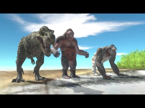 Old Goro + New Goro + T Rex VS All Factions - Animal Revolt Battle Simulator