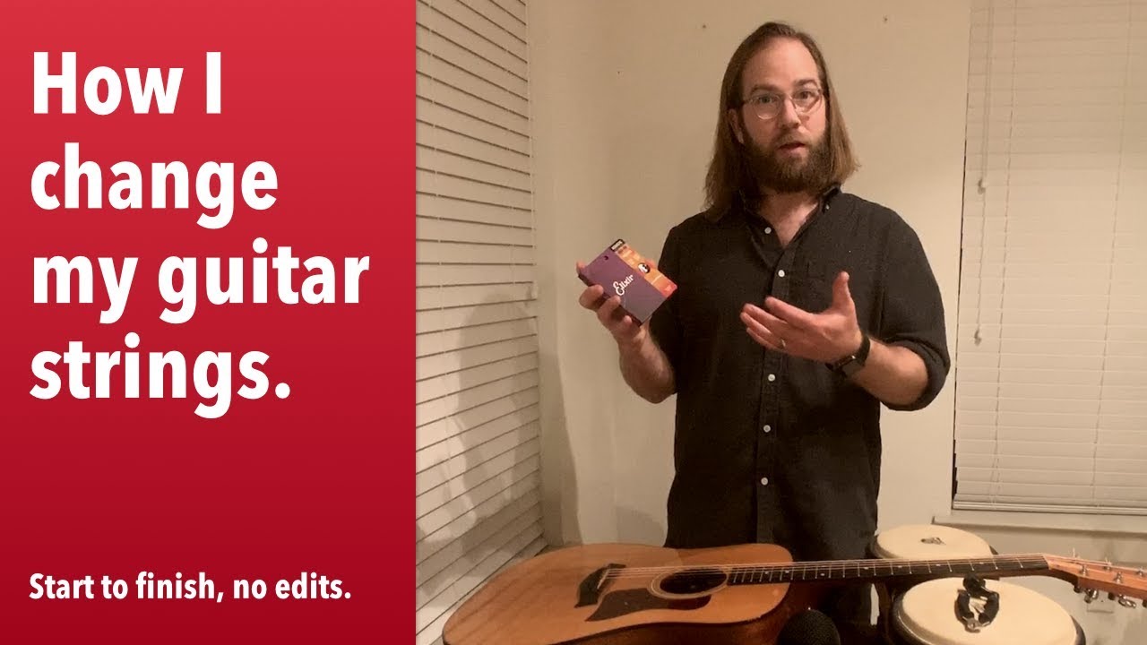 Video thumbnail for How I change my acoustic guitar strings (from start to finish)