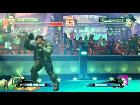 GeoMonstaah ( Boxer ) vs SCR Mossad Mak ( Makoto ) SSF4 AE TEAM BATTLE