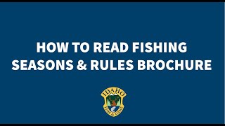 How to Read Idaho's Fishing Regulations