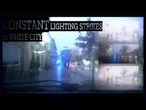 constant lightning strikes / white city / asmr / rain, thunder, lightning ...4k