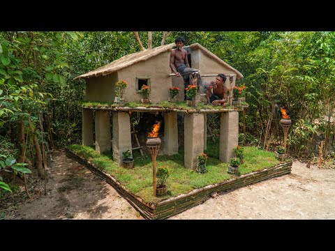 Build Incredible Twin Modern Mud Villa House For Shelter The Rain