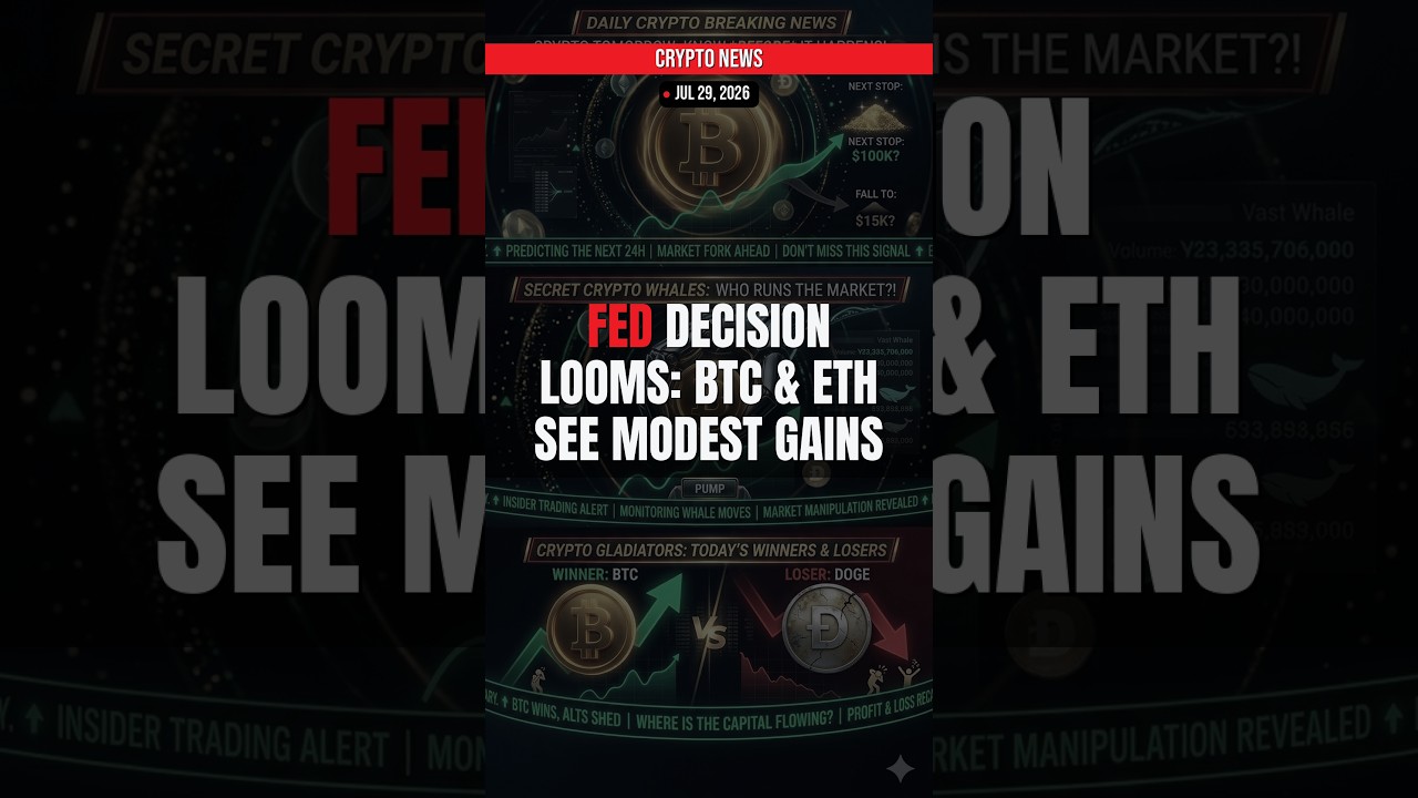 BREAKING: Fed Decision Looms: BTC & ETH See Modest Gains — Crypto News Jul 29, 2026