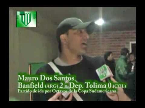 Mauro Dos Santos: Banfield 2 - Deportes Tolima 0 Copa Sudamericana 2010 29/09/10