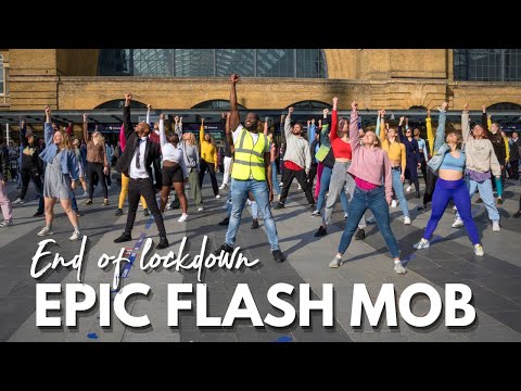 Epic Flash Mob for End of Lockdown, in London's Train Stations!