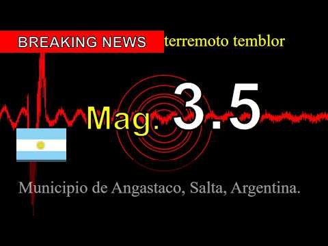 😱🚨Última hora: Un sismo de magnitud 3,5 sacude el municipio de Angastaco, Salta, Argentina.