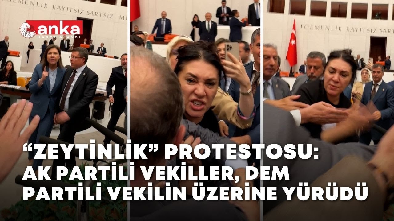 Muhalefet Meclis kürsüsünü işgal etti: AK Parti milletvekilleri DEM Parti milletvekilinin üzerine yürüdü