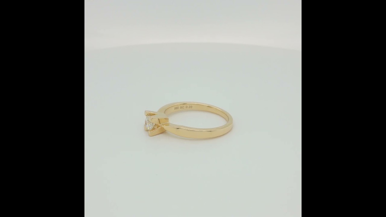 *Kleopatra ring 0,20 H-W/SI 14 kt