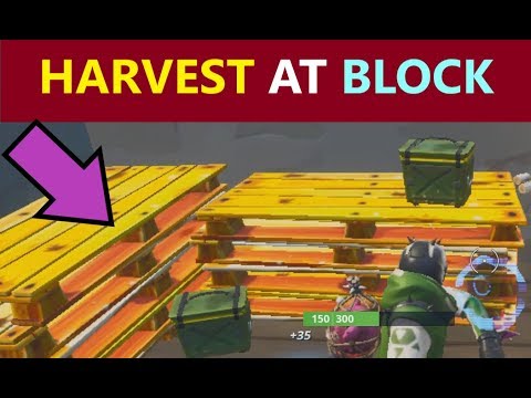 Harvest materials at The Block (Fortnite Season 10 Week 5 BLOCKBUSTER Challenges)