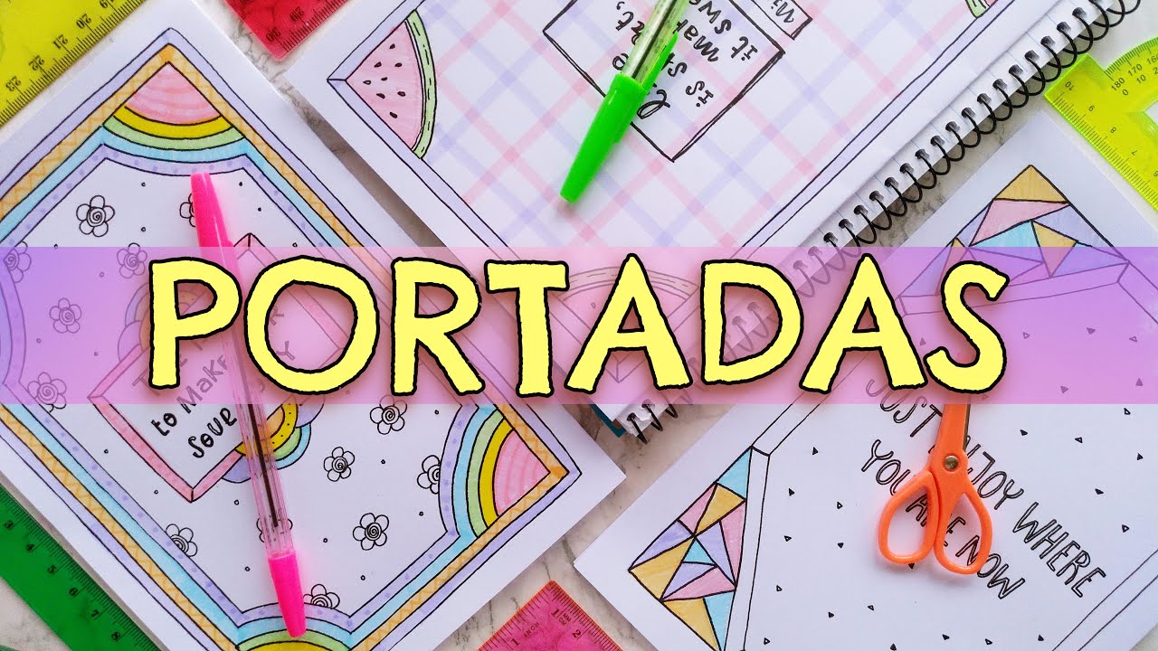 MÁRGENES para PORTADA
S DE CUADERNO, CARTAS o TARJETAS🌜CARÁTULAS FÁCILES con RESALTADORES