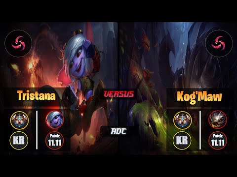 Challenger TRISTANA [Hail of Blades] (ADC) VS  KOG'MAW - Challenger KR Patch 11.11