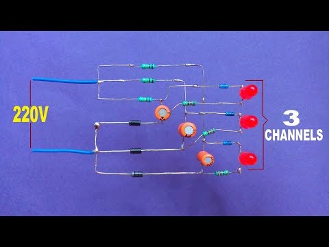 How To Make 3 Channel LED Chaser Circuit Operated By Direct 220 Volt AC..220 Volt LED Flasher.. Video