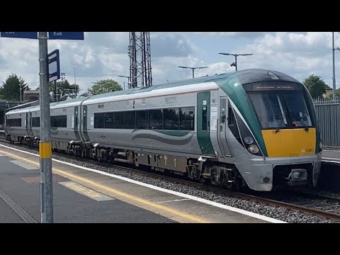 Irish rail 22000 class departing Newbridge train station