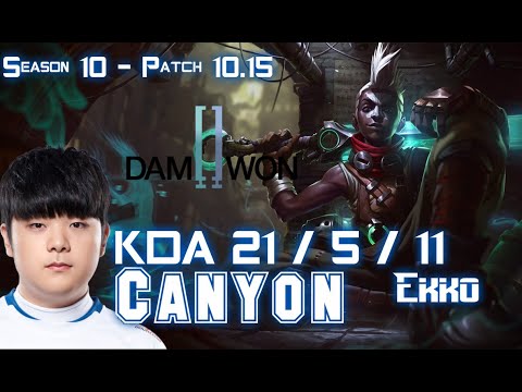 DWG Canyon EKKO vs GRAVES Jungle - Patch 10.15 KR Ranked