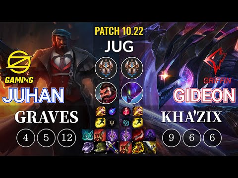 OZ Juhan Graves vs GRF GIDEON Kha'Zix Jungle - KR Patch 10.22