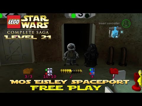 Lego Star Wars TCS: Ep 4 Chap 3 / Mos Eisley Spaceport FREE PLAY (All Collectibles) - HTG