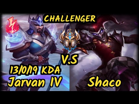 Jankos (JARVAN IV) vs SHACO - 13/0/19 KDA JUNGLE CHALLENGER GAMEPLAY - EUW
