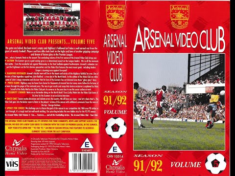 Arsenal Video Club.... 1991/92 Season Vol. 5