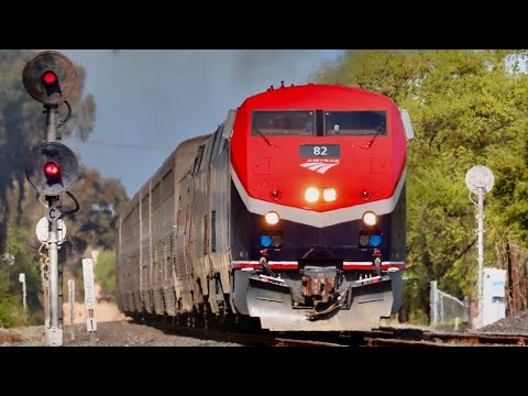 Lots of Train Action in Davis, CA! Amtrak, UP, CFNR