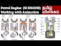 Petrol Engine Working Explained in Tamil with Animation | 4 Stroke Spark Ignition Engine (SI Engine)