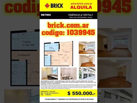 - ESMERALDA al 1300 Piso 2: $ 550.000.- #alquiler  #inmobiliaria #brick #alquileres