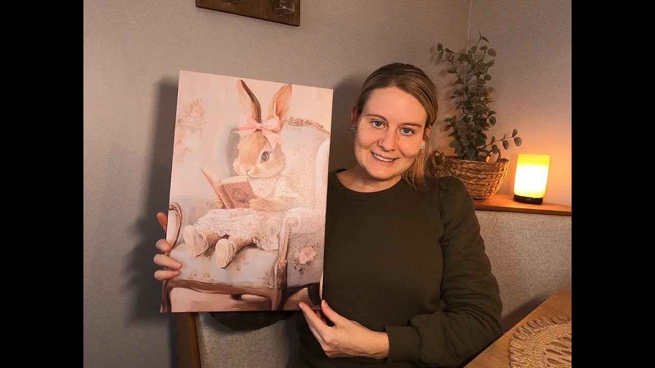 YMXZHUANSH Easter Bunny Canvas Wall Art Vintage Rabbit Pictures Print Cute Animal Paintings Poster