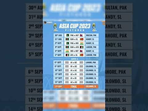 Asia Cup 2023 Schedule Announced❤️4 Matches In Pakistan✌️💕#asiacup2023 #asiacup #pakvsind #shorts
