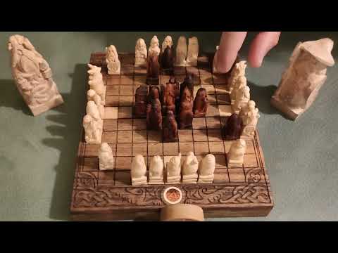 Hnefatafl - Board Game of Vikings, playing with handcarved set