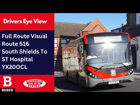 FULL ROUTE VISUAL | Nexus Bus Route 516 - South Shields to ST Hospital | YX20OCL
