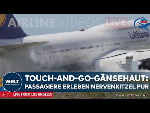 Video Thumbnail: LOS ANGELES: Lufthansa-Maschine meistert Touch-and-Go-Manöver