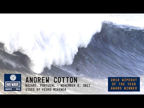 Andrew Cotton at Nazaré - 2018 Wipeout of the Year Winner - WSL Big Wave Awards