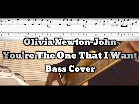 Olivia Newton-John & John Travolta - You're The One That I Want (Bass Cover) TABS in VIDEO // Grease