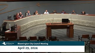 April 29, 2024 Bloomington City Council Meeting