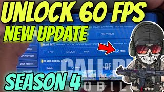 How To UNLOCK 60 FPS🔥 in call of duty mobile SEASON 4 || codm || Max FPS