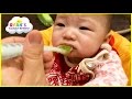 Baby First Time Eating Baby Food gross yucky Face! Twin Babies first solid food! Ryan's Family Vlog