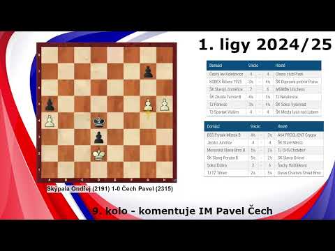 9.  kolo 1. lig komentuje IM Pavel Čech