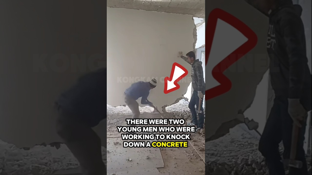 These two young construction workers hit the wall to shake their heads #shorts #funny #fyp