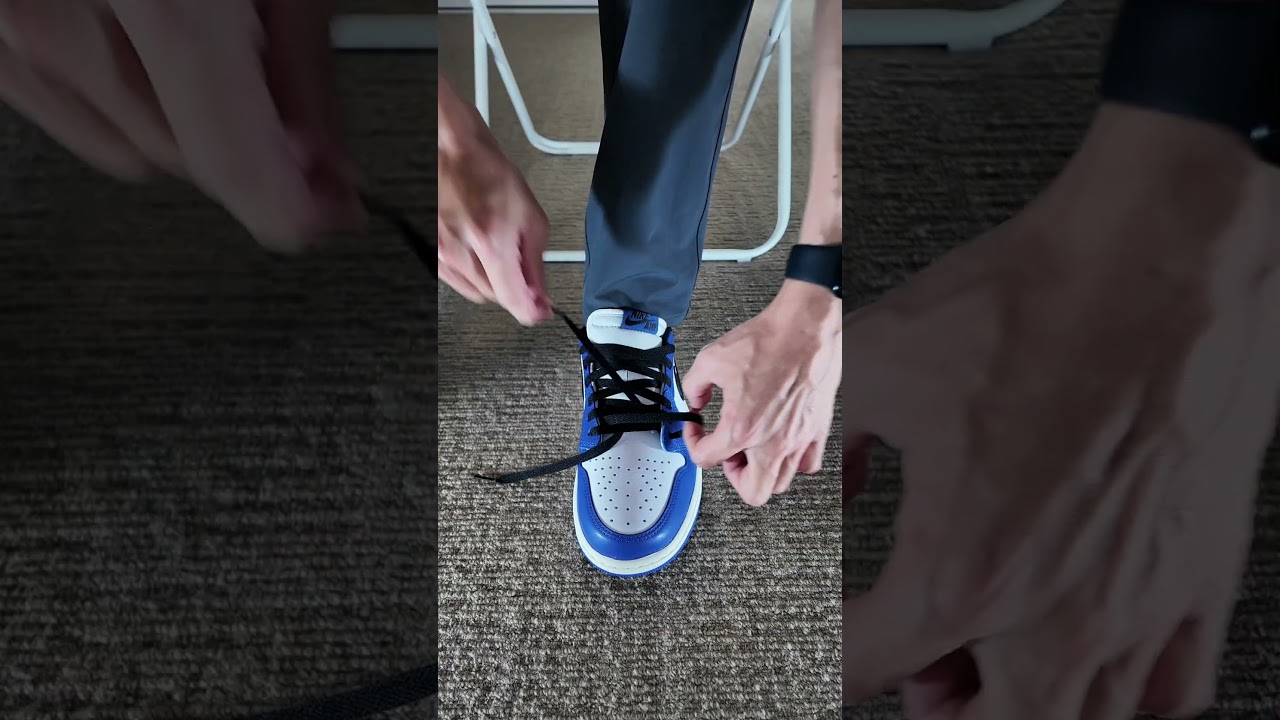 How to Lace Air Jordan 1 Low OG! (Reverse Lacing Method) 🔥 #asmr #sneakers #jordans