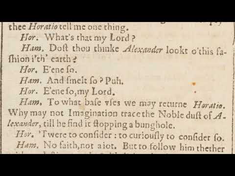 "Alas Poor Yorick" from Hamlet (Shakespeare in Early Modern pronunciation)