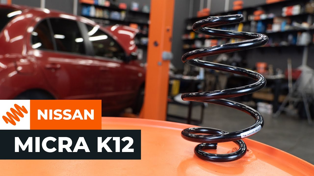 Como mudar molas de suspensão da parte traseira em Nissan Micra K12 - guia de substituição
