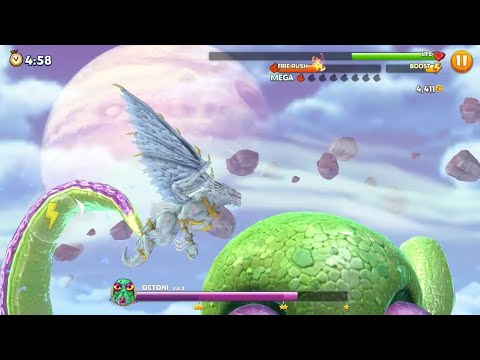 Dragon Helion  vs Giant Enemy boss Octoni Lvl 3 - Hungry Dragon. #gaming #hungrydragon #gameplay