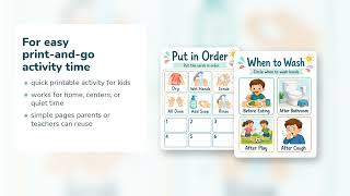 Little Hands Wash | Hand Washing Visual Schedule | Printable PDF | Etsy | 01